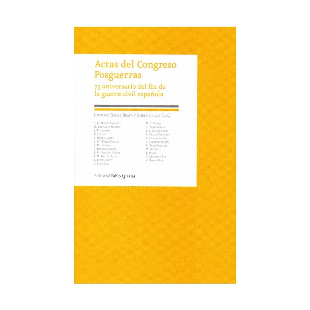 Actas del congreso posguerras (Tapa blanda)