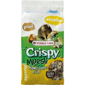 Versele-Laga Crispy Muesli Sunny Extra Cereais para Hamsters embalagem 400 g