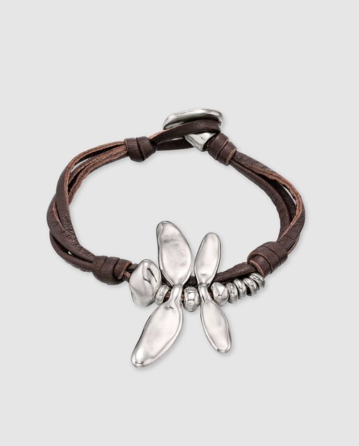 Pulsera Uno de 50 de cuero marrón