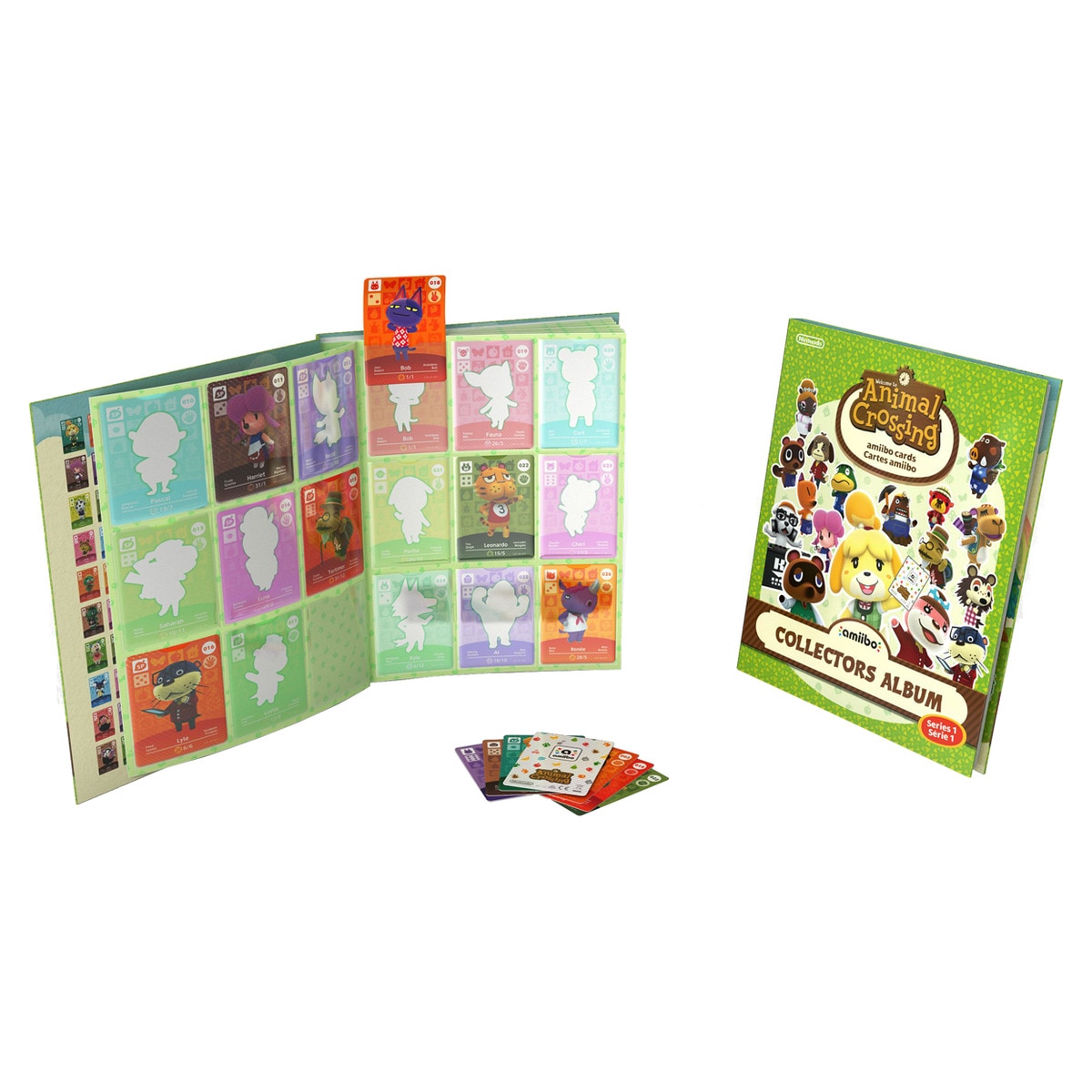 Álbum de cartas + pack 3 tarjetas Amiibo Animal Crossing Serie 1