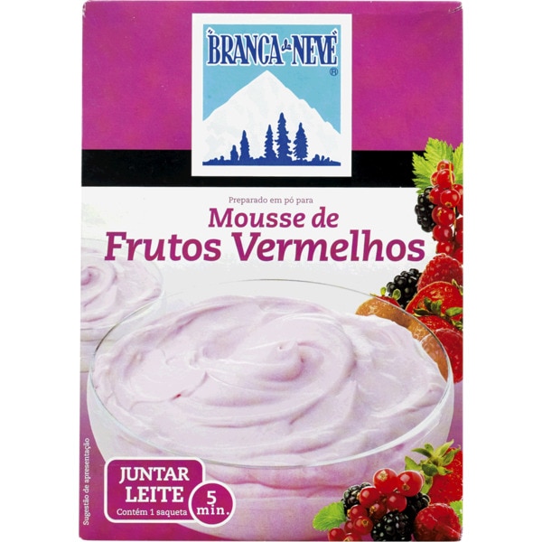 Preparado em Pó para Mousse de Frutos Vermelhos embalagem 130 g