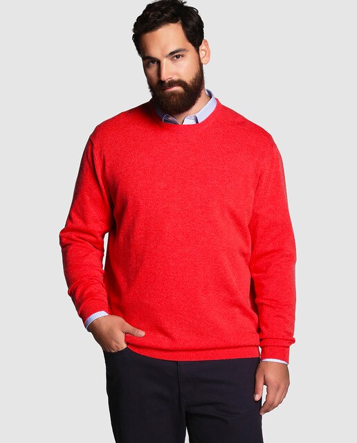 plain red sweater