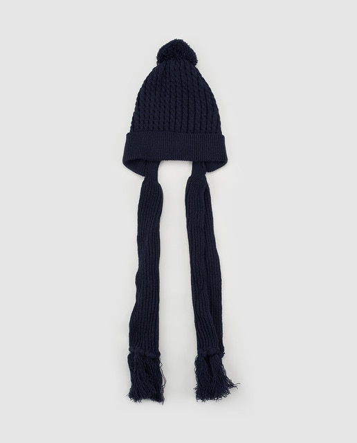 boys navy hat and scarf