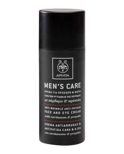 Crema Antiarrugas & Antifatiga facial/ojos con Cardomomo & Propóleo Men's Care Apivita