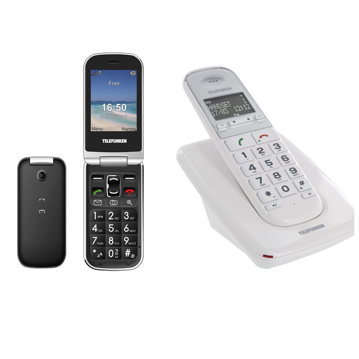 Pack Telefunken teléfono móvil TM 200 Cosi + fijo inalámbrico TD 300 Pillow · Telefonía · La