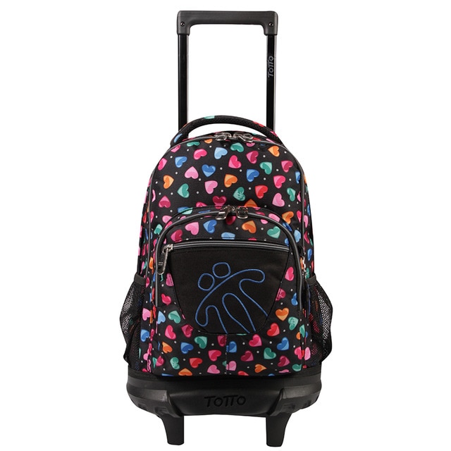 Mochila con ruedas corazones negros Totto · Papelería · El Corte Inglés