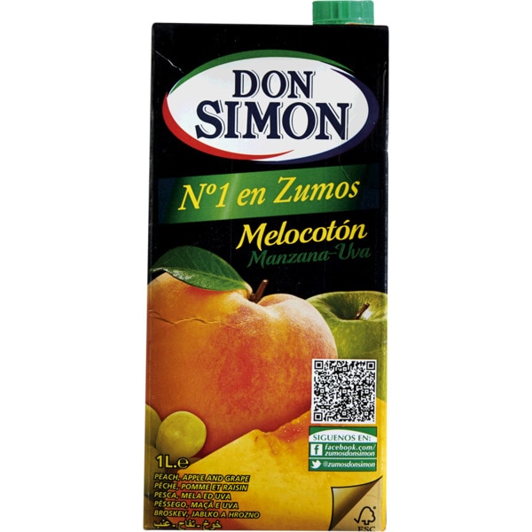 Sumo de Pêssego e Uva embalagem 1 L