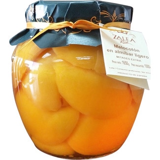 ZALEA Real melocotón en almíbar lígero en mitades galon 900 g neto escurrido