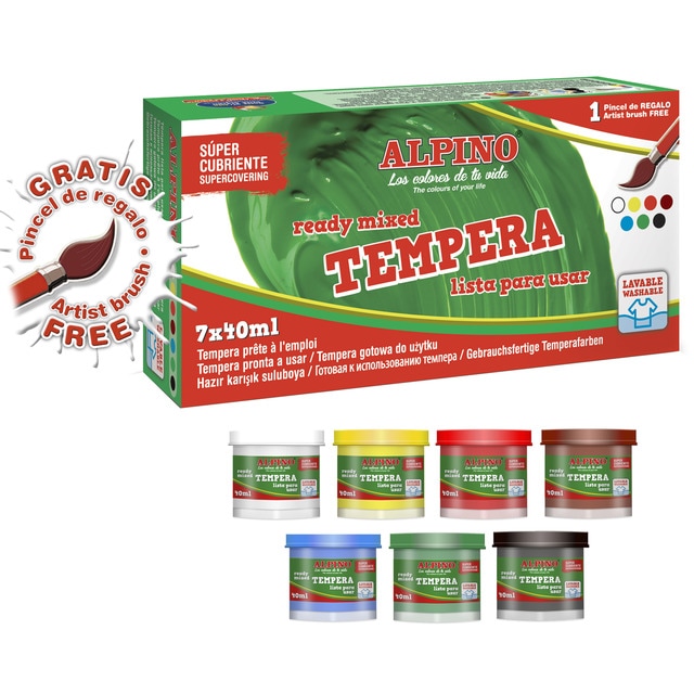 Témperas + Pincel Alpino.