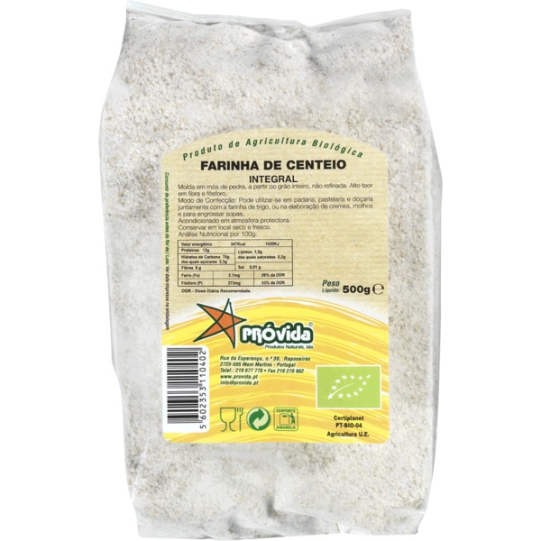 Farinha de Centeio Integral Biológica embalagem 500 g