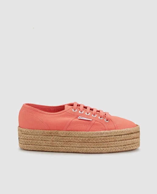Alpargatas planas de mujer Superga rosas