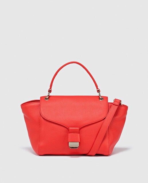 coral leather handbag