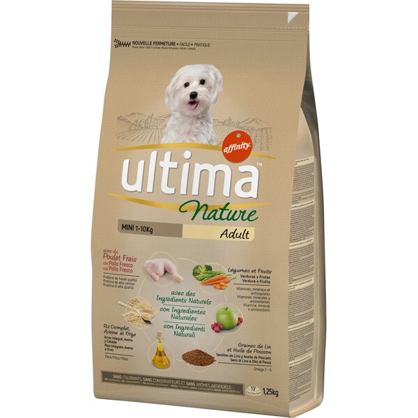 Buy NATURE MINI ADULT adult dog food for mini breeds 110 kg bag 1,25 kg with fresh chicken