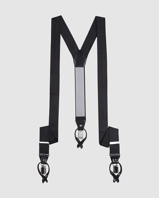 Suspensórios de seda em preto