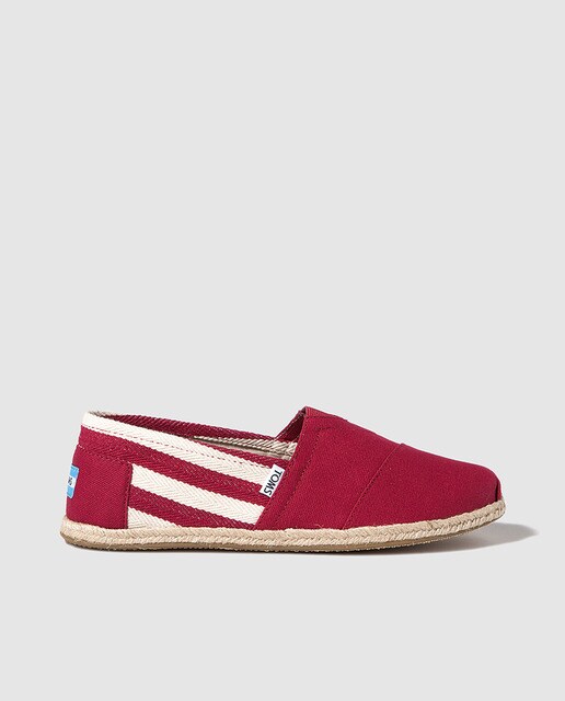 Alpargatas de hombre Toms rojas a rayas
