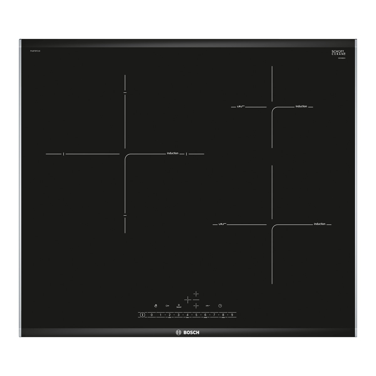 Placa de inducción Bosch Serie 6 PIJ675FC1E con zona gigante