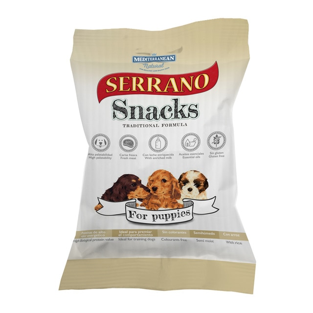 Snack para perros Mediterranean Natural Serrano For Puppies 100 gr