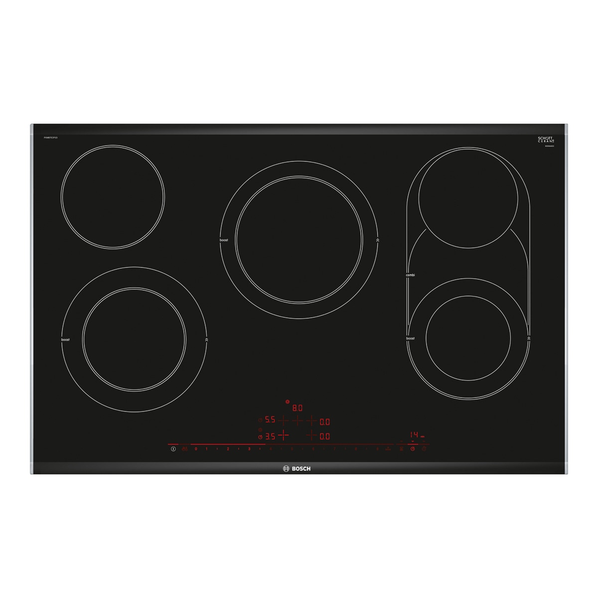 Placa vitrocerámica Bosch PKM875DP1D con 5 zonas