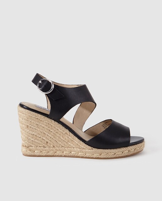 Alpargatas de cuña de mujer Steve Madden de piel negras