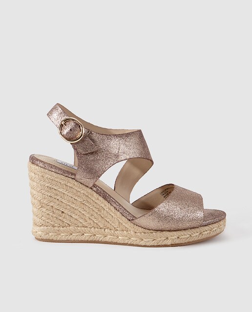 Alpargatas de cuña de mujer Steve Madden de piel en color oro