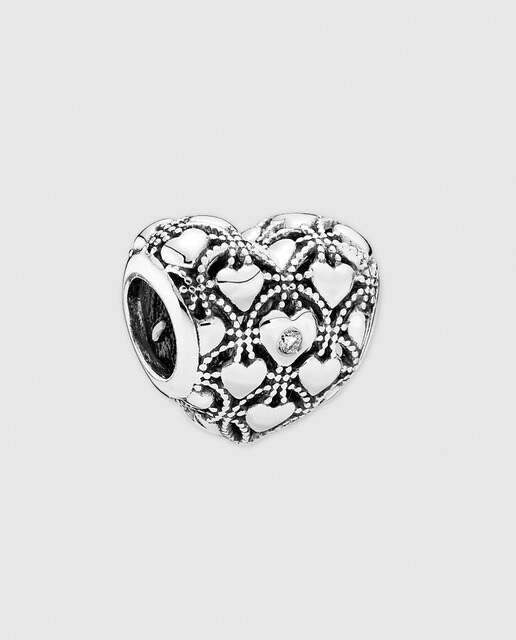 charm corazón en plata y diamantes pandora · pandora · moda · el