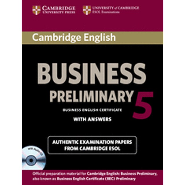 Cambridge english business 5 preliminary self-study pack (student's book with answers and audio cd) (Tapa blanda)