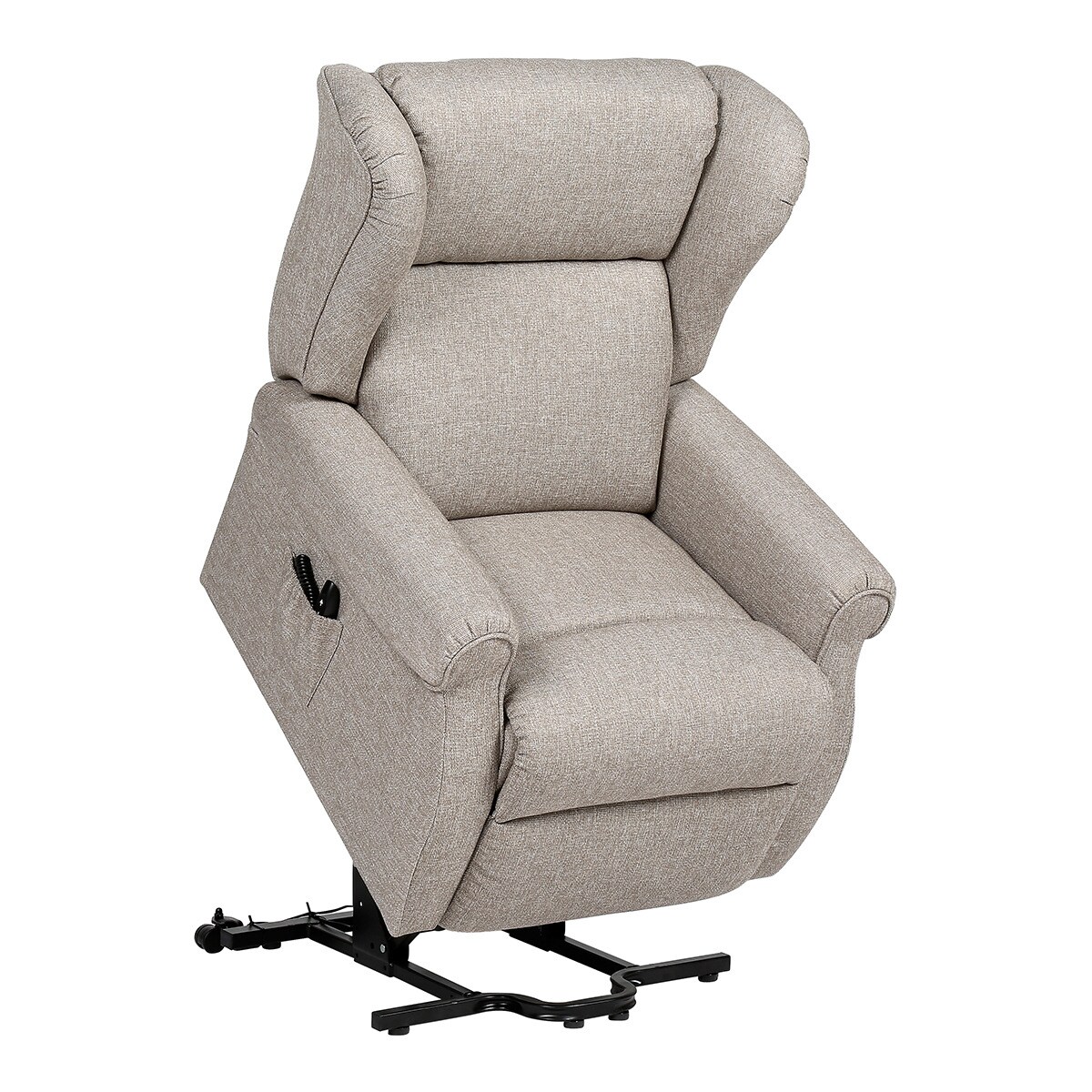 Cadeirão de Orelhas Estofado com Relax Elétrico e Power Lift Meira Bege-5