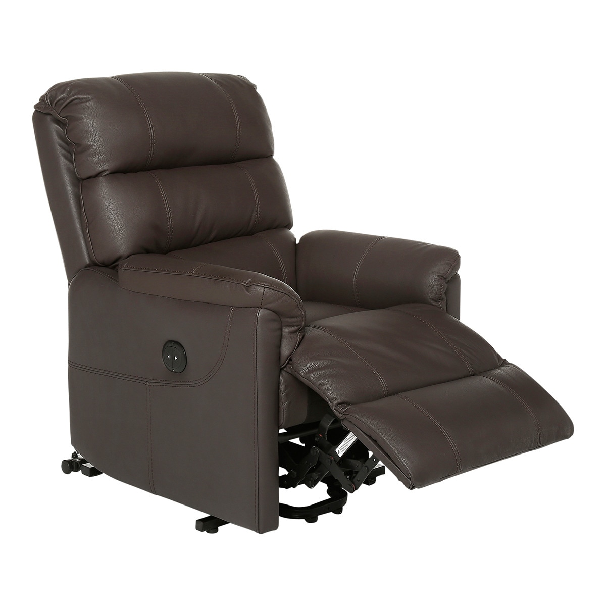 Poltrona em pele com relax eléctrico Power Lift Boston Chocolate-3