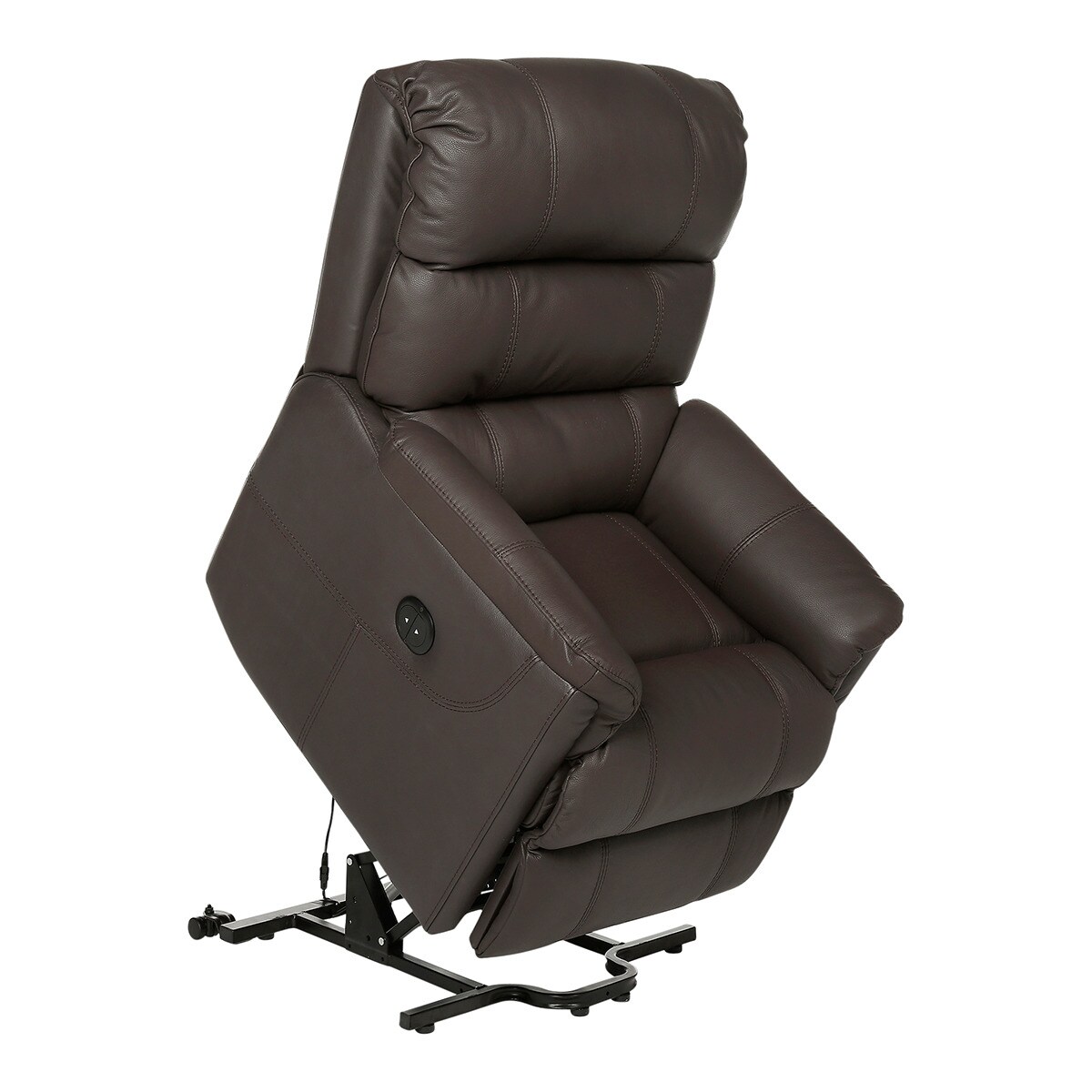 Poltrona em pele com relax eléctrico Power Lift Boston Chocolate-5