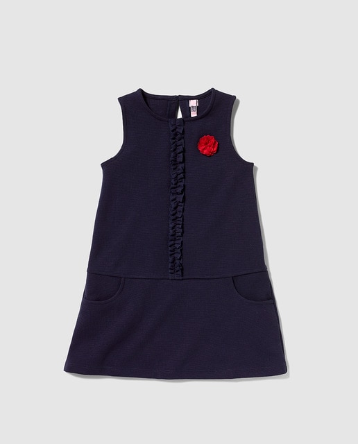 girls navy pinafore dress