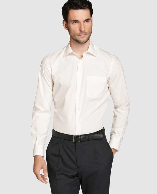 Camisa De Hombre Dustin Classic Lisa Crema Dustin Moda
