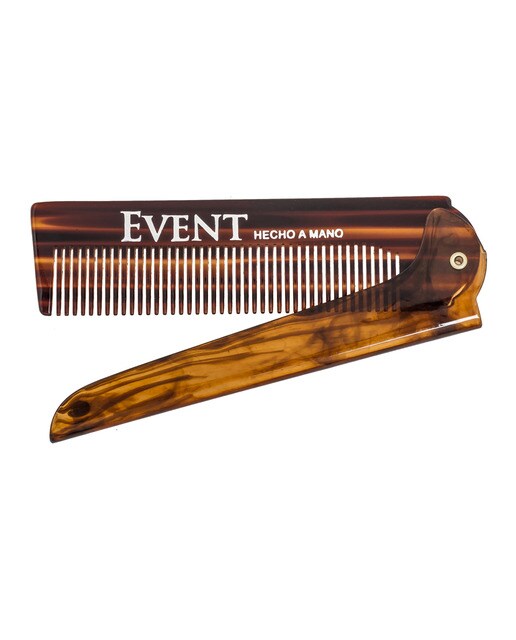 Event - Peine Barba Y Bigote Con Funda Plegable Púa Fina 9+9 Cm