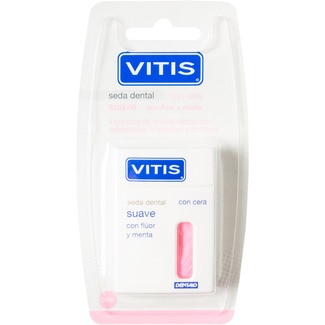 VITIS seda dental suave con flúor y menta caja 50 m con cera