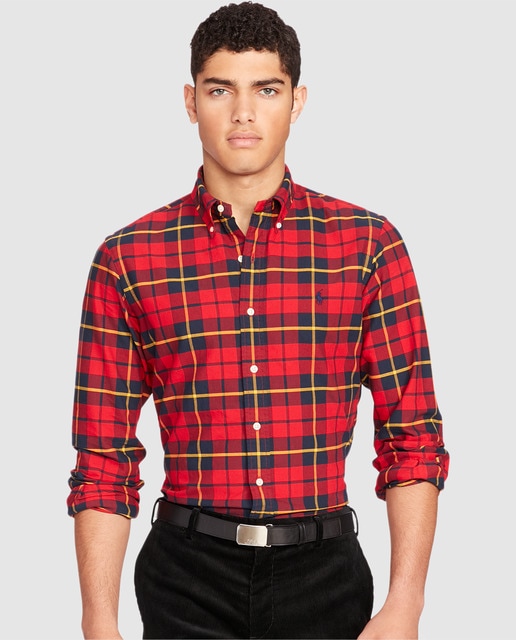 ralph lauren check shirt red