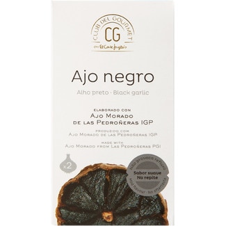 CLUB DEL GOURMET Black garlic made with purple garlic from Las Predroñeras 2 heads container 85 g