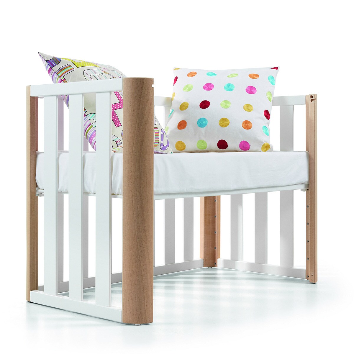 Pack Minicuna cosleeping (90x50 cm) Cotinfant Doco Sleeping + colchão + textil BEAR Branco / Natural-2