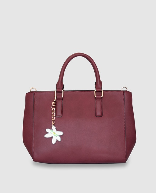Bolso de mano en burdeos con