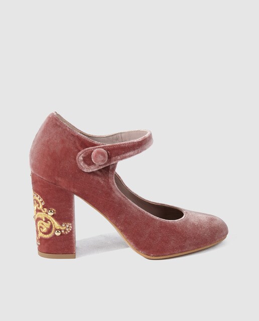 Zapatos de salón de mujer Lodi de terciopelo con tacón bordado