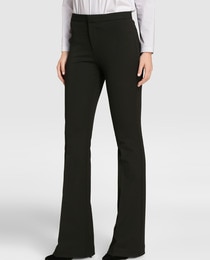 women's black flared trousers
