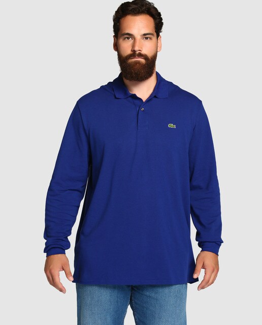Tallas Grandes · Polo De Hombre Lacoste Azul Larga Manga qgOPxUw