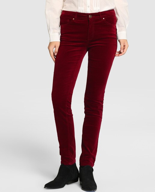 burgundy corduroy trousers womens