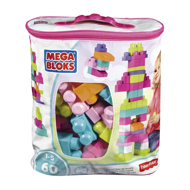 Mega Bloks Rosa Ecológica De Construcción Juego 60 Piezas Bolsa gyvmb6fIY7