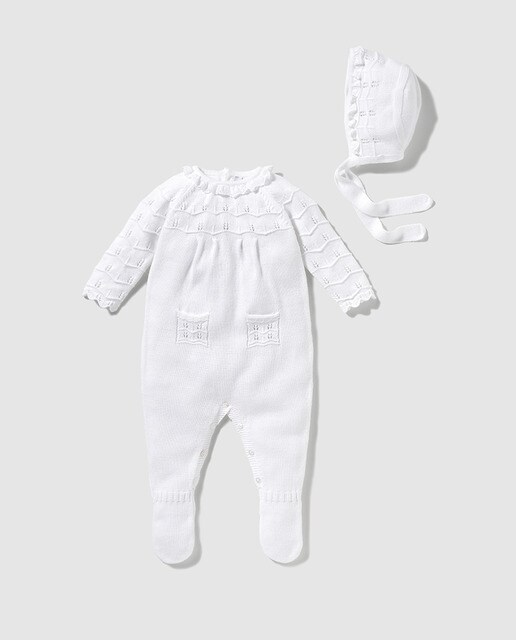 baby boy white romper suit