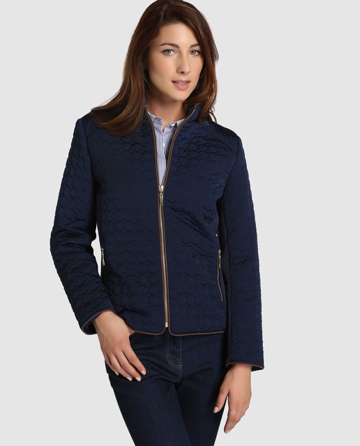 Petite women's navy blue quilted jacket · Petite · Fashion · El Corte Inglés