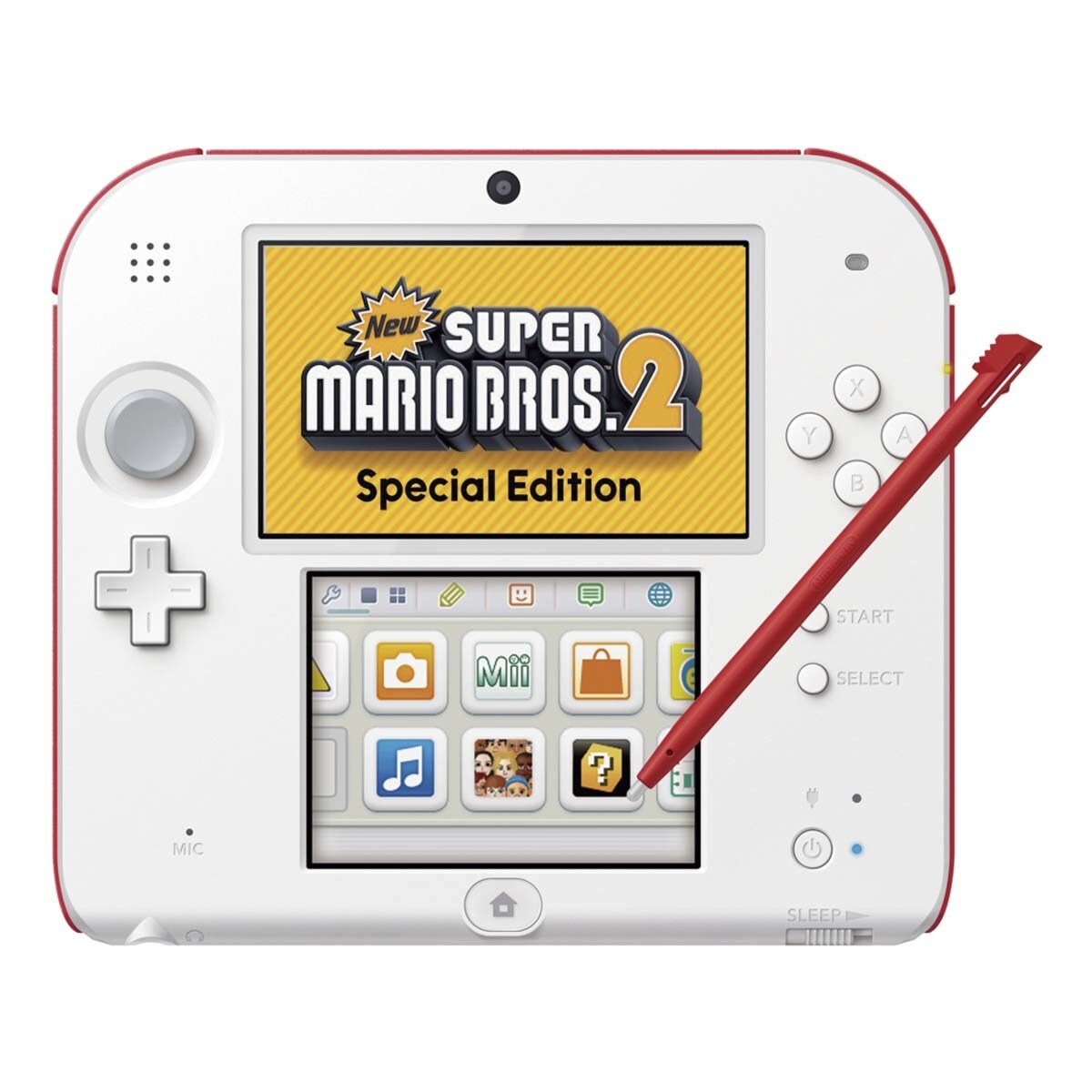 Consola Nintendo 2DS Blanca/Roja + New Super Mario Bros Special Edition (preinstalado)