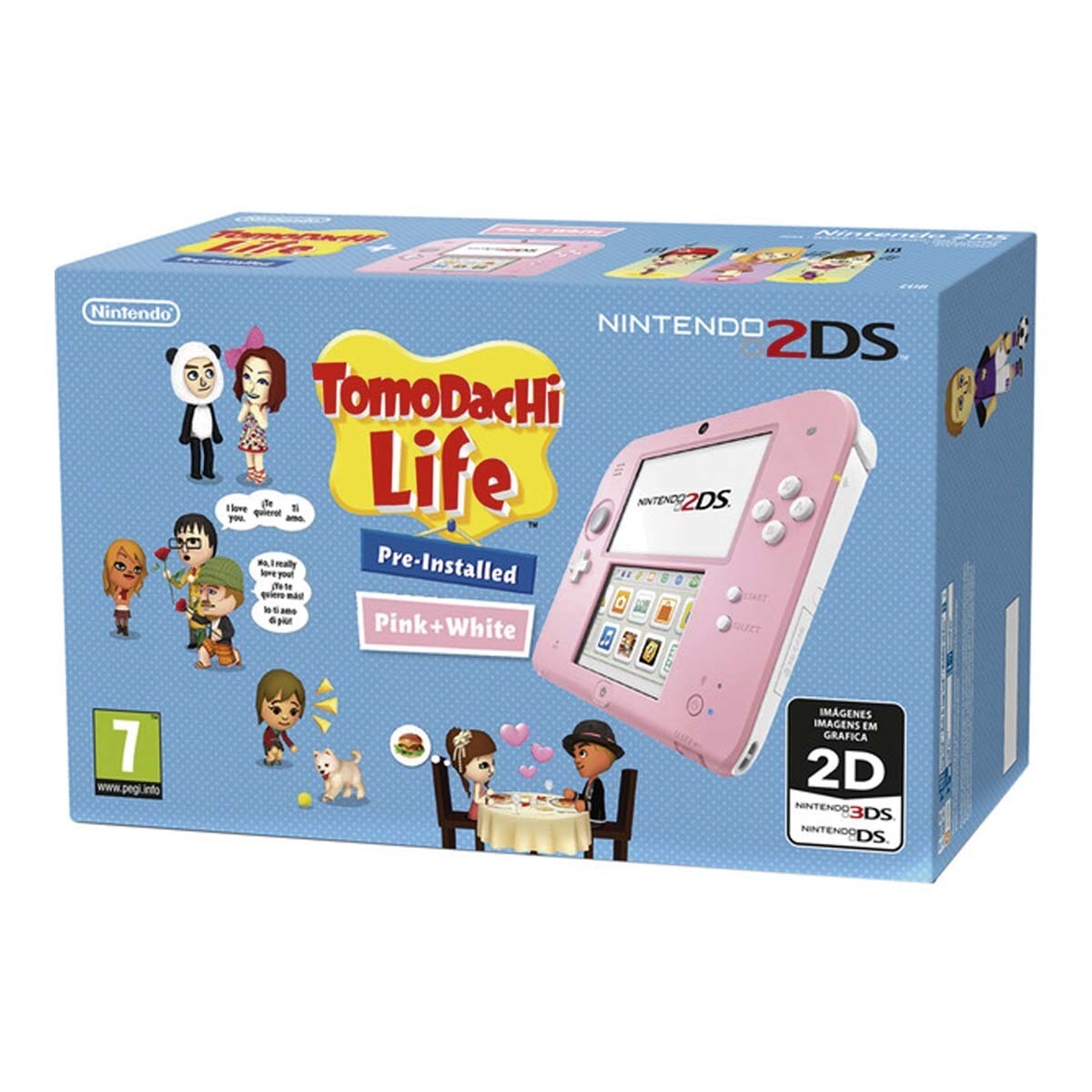 Consola Nintendo 2DS rosa + TomoDachi Life (Preinstalado)