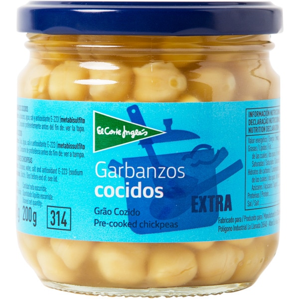 garbanzos cocidos al natural frasco 200 g · EL CORTE INGLES