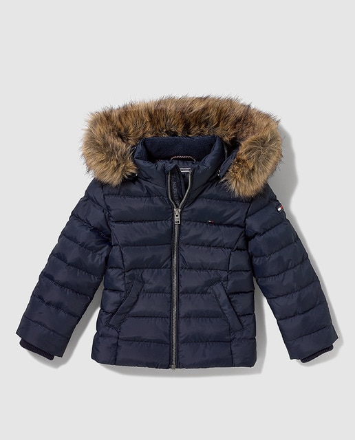Parka de bebé niña Tommy Hilfiger en azul marino con pelo · Tommy