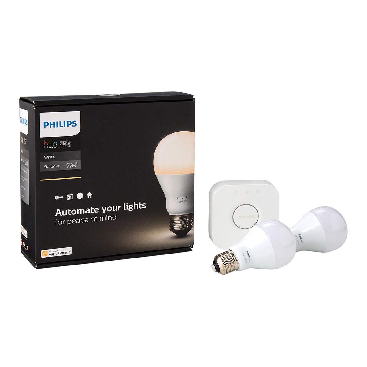 Kit de inicio para iluminación inteligente puente + 2 bombillas convencionales luz blanca E27 Hue Philips