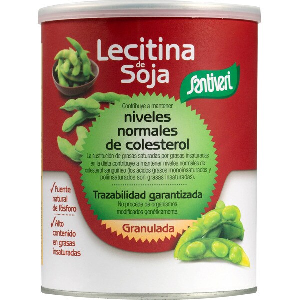 lecitina de soja granulada para el colesterol bote 275 g · SANTIVERI